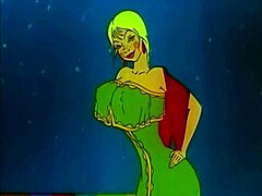Zabavas 女同性恋视频中的大股,大胸部和火的纹身